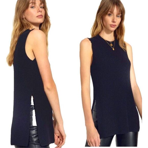 Aritzia Sweaters - Wilfred Aritzia Knit Sweater Tank Black Size XS Palmier Tunic Sleeveless Side
